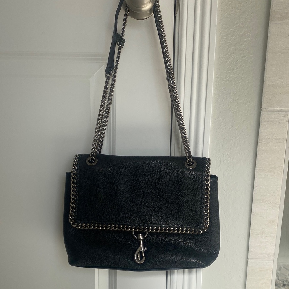 Rebecca Minkoff Black Leather Chain Shoulder Bag